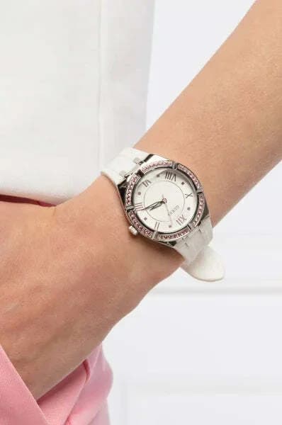 Montre Femme Guess GW0032L1 Sparkling Silicone Blanc et Boîtier Strass vue 4