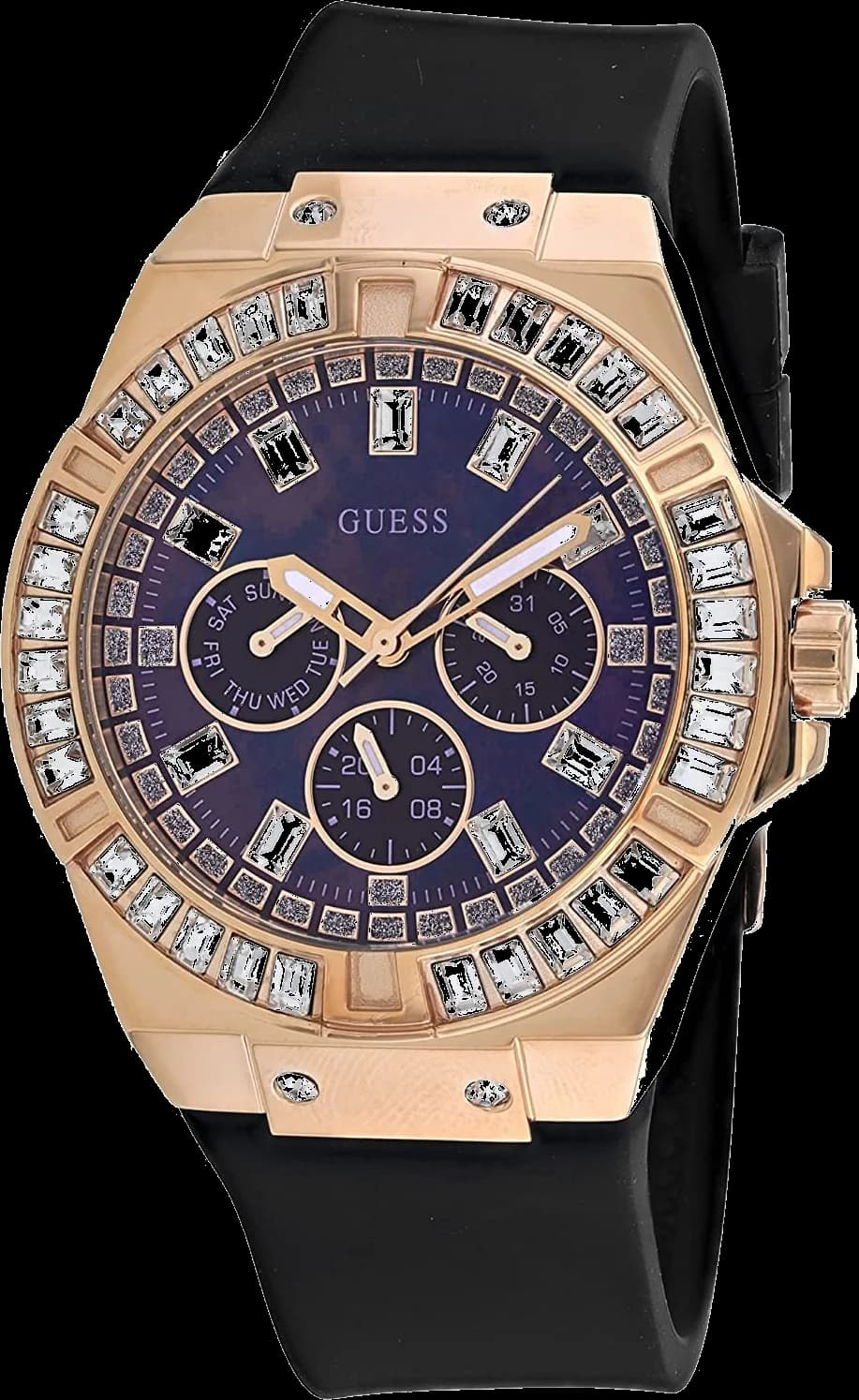 Guess GW0118L2 vue de côté, bracelet silicone