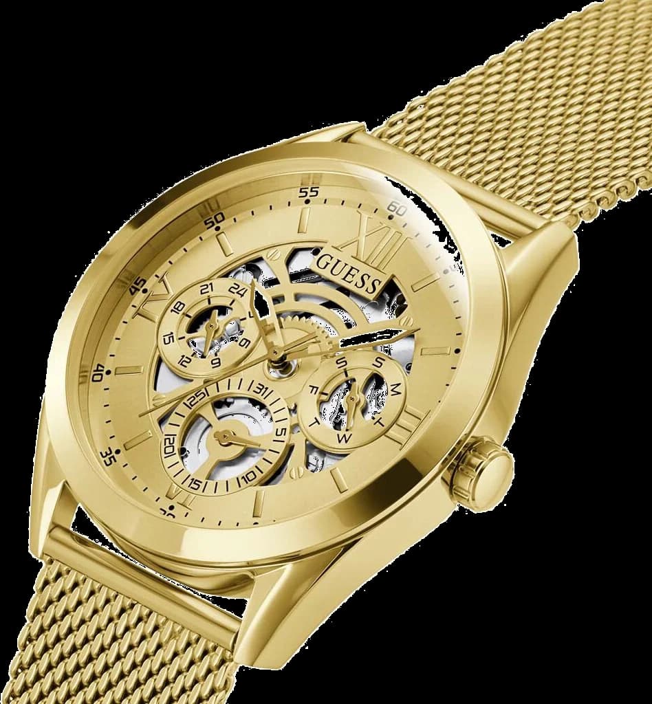 Gros plan sur le cadran or de la Guess GW0368G2
