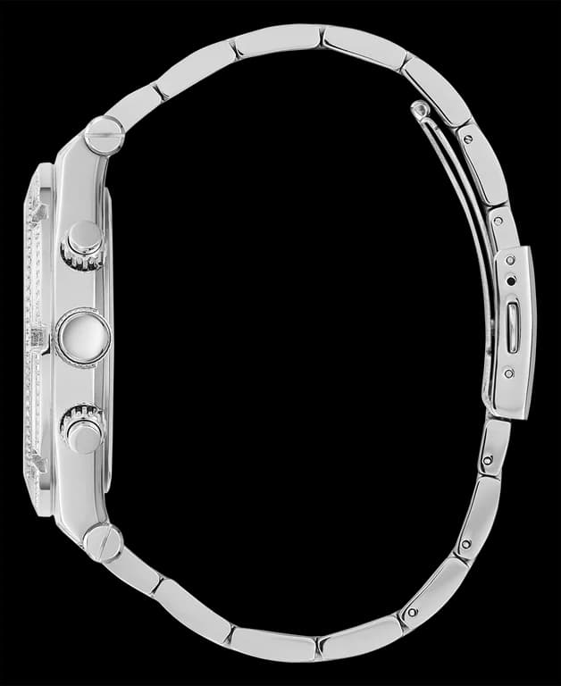Gros plan sur le cadran argent de la Guess GW0455G1