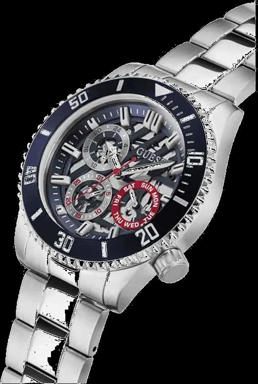 Gros plan sur le cadran bleu de la Guess GW0488G1