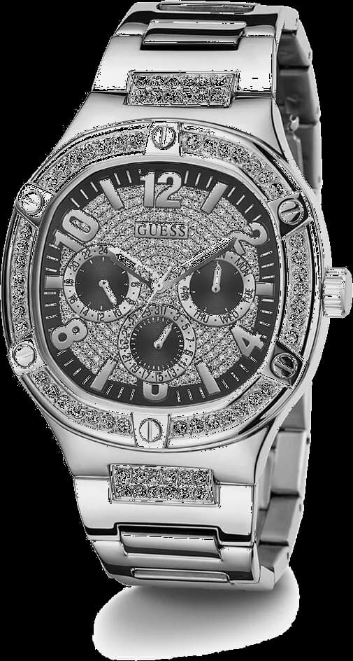 Montre Homme Guess Duke GW0576G1 bracelet argent en acier boitier orné de strass vue 6