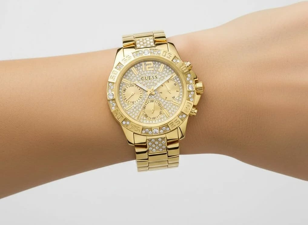 Montre Femme Guess Majesty GW0771L2 Acier Doré et Cristaux vue 6