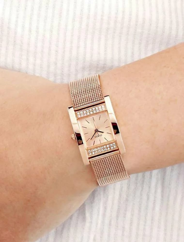 Montre Femme Guess Nouveau W0127L3 Acier Rose Gold Cadran Carré vue 3