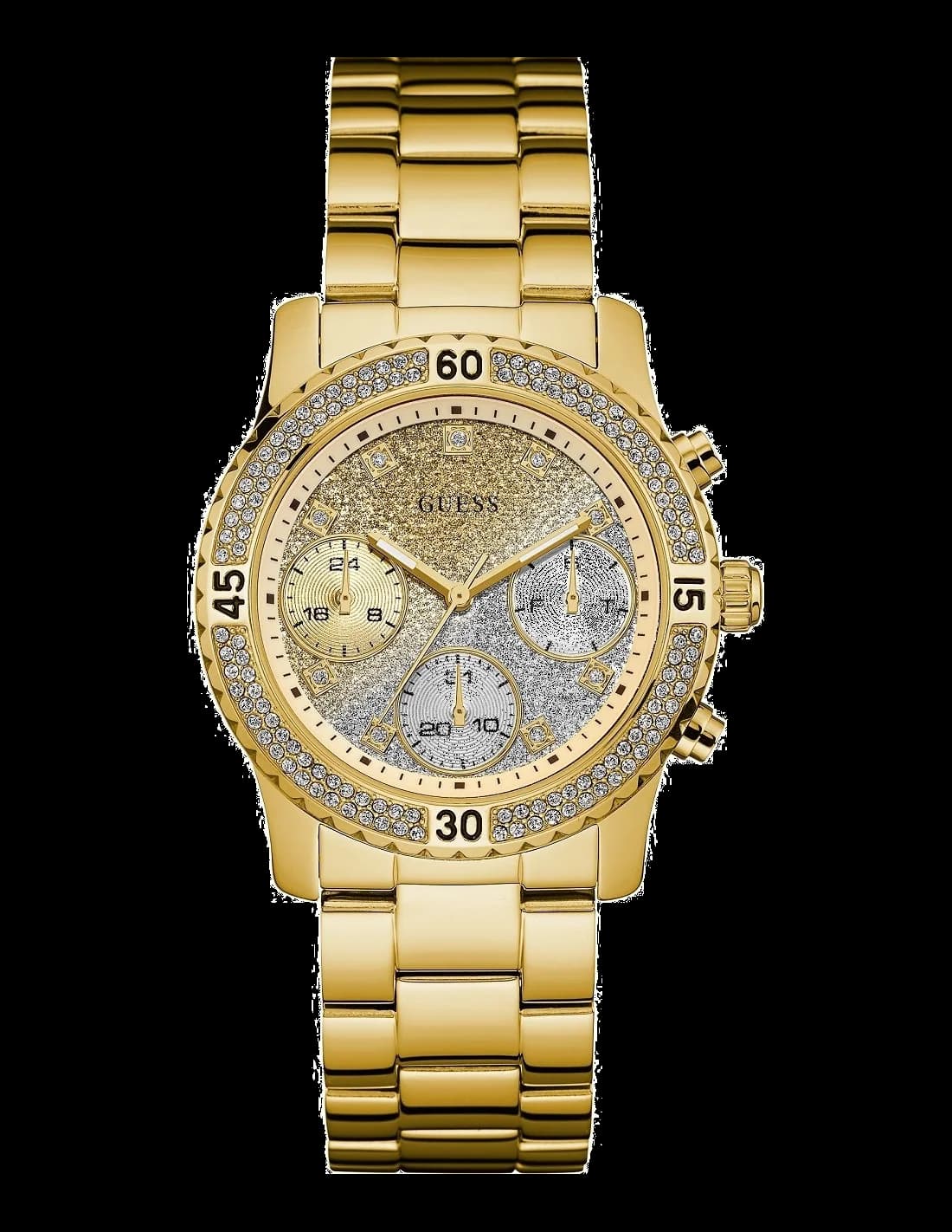 Guess W0774L5 vue de côté, bracelet acier