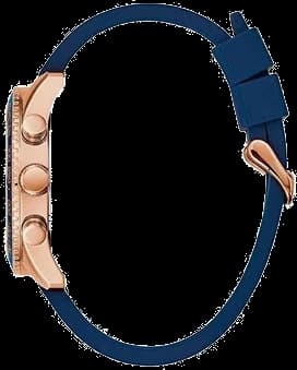 Gros plan sur le cadran bleu de la Guess W0971G3