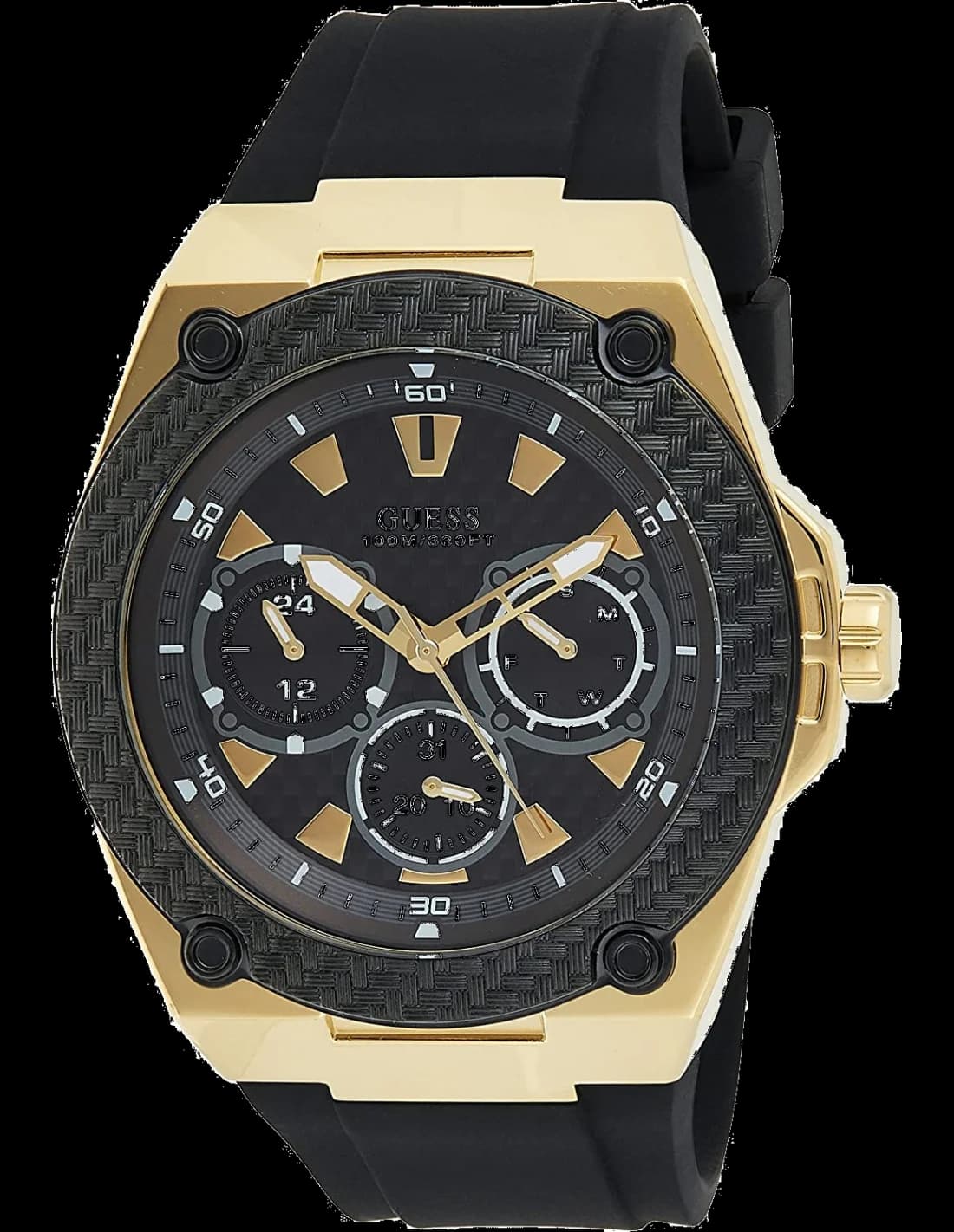 Guess W1049G5 vue de côté, bracelet silicone