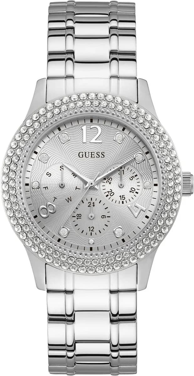 Guess W1097L1 vue de côté, bracelet acier