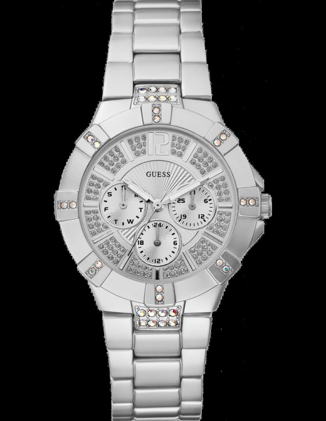 Montre Femme Guess Vista Argent W11624L1 Style Chrono et Lunette Strass vue 2