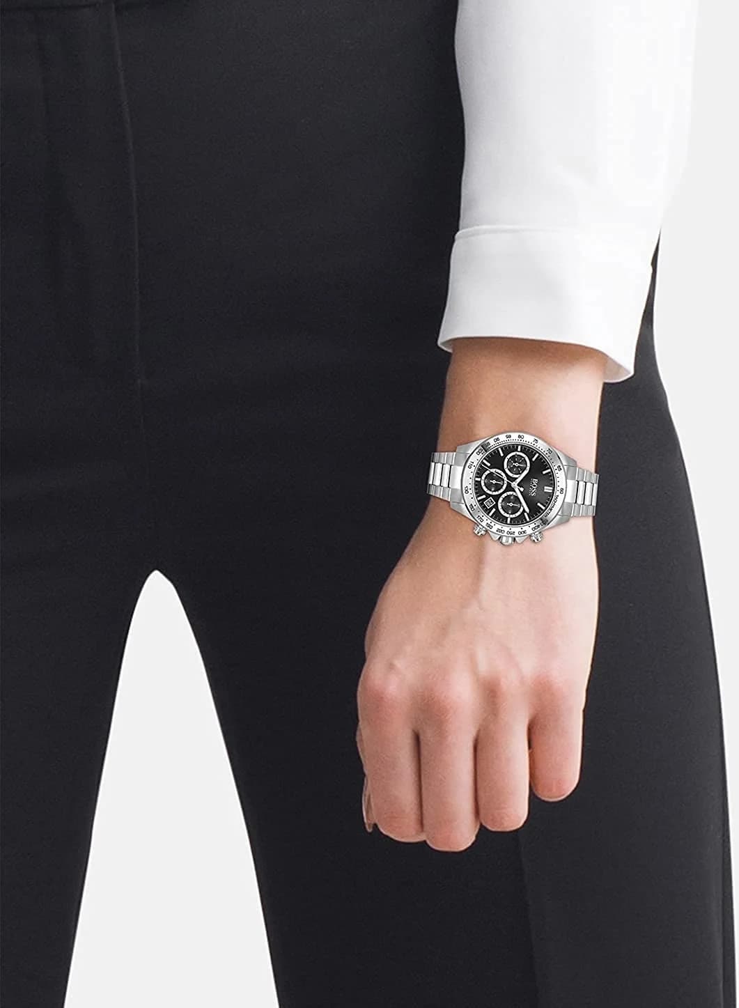 Montre Hugo Boss 1502614 Sport Lux Chronographe en Acier Poli et Cadran Noir vue 5