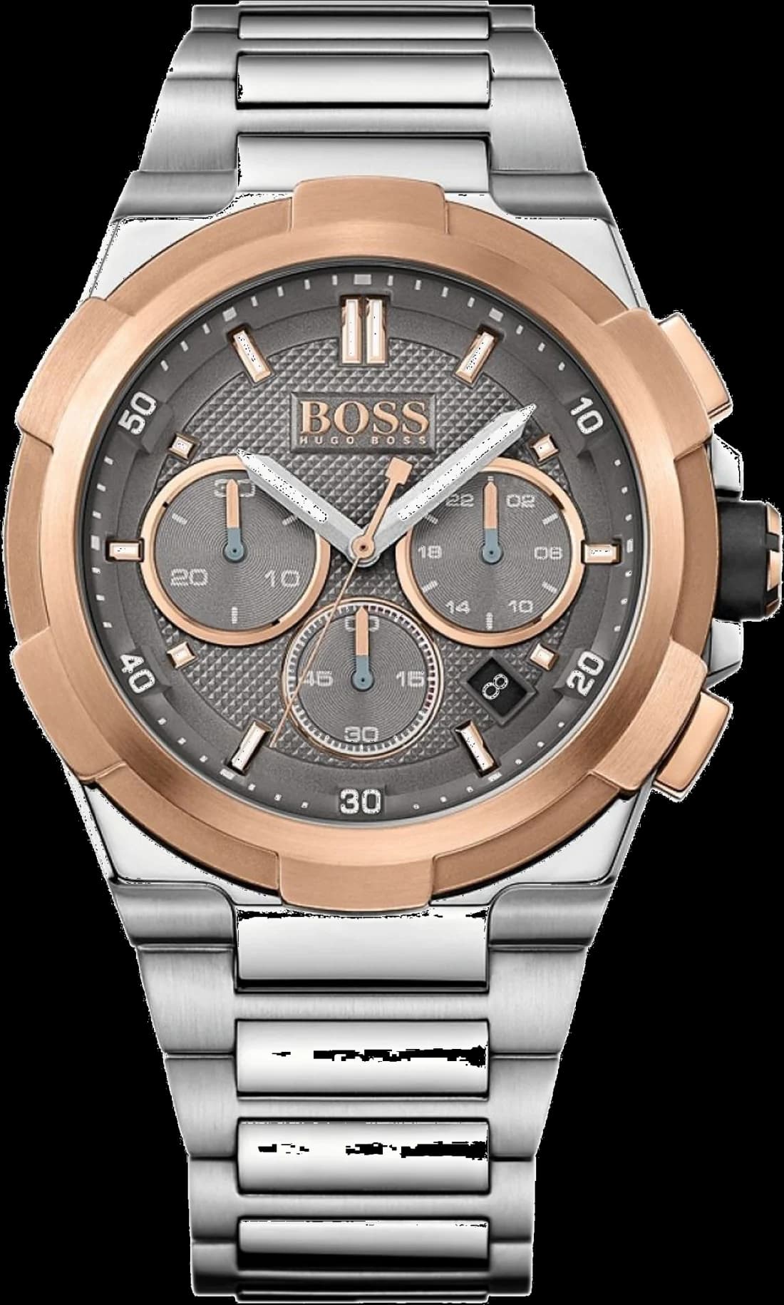 Hugo Boss 1513362 vue de côté, bracelet acier