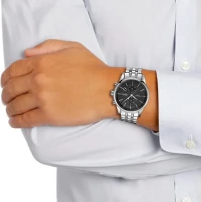 Hugo Boss 1513383 Silver Steel and Black Dial Men's Watch vue 5