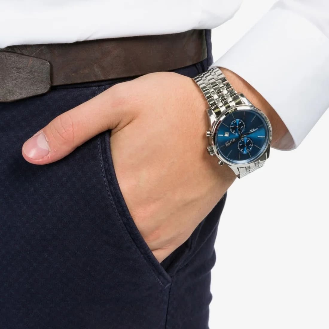 Montre Hugo Boss 1513384 Classic Jet Cadran Bleu et Bracelet Acier vue 4