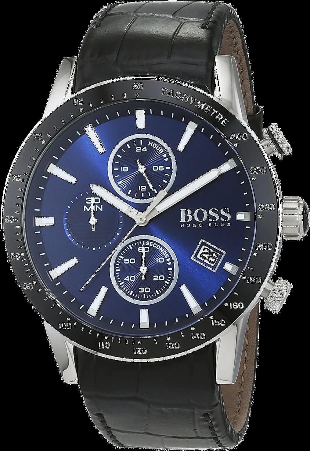 Hugo Boss 1513391 vue de côté, bracelet cuir