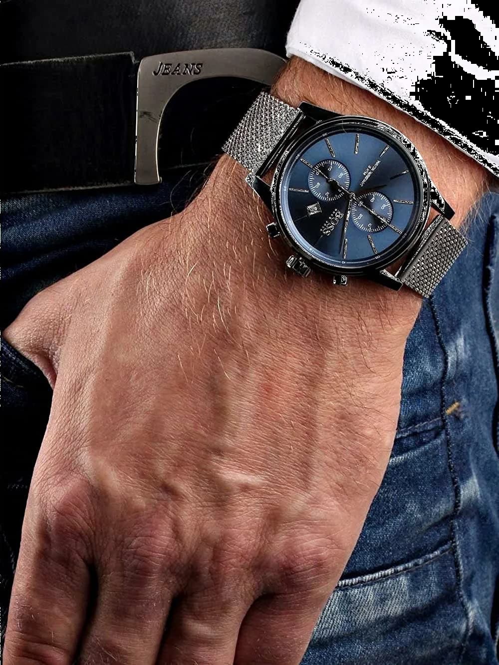 Hugo Boss 1513441 Blue Dial Milanese Mesh Men's Watch vue 4
