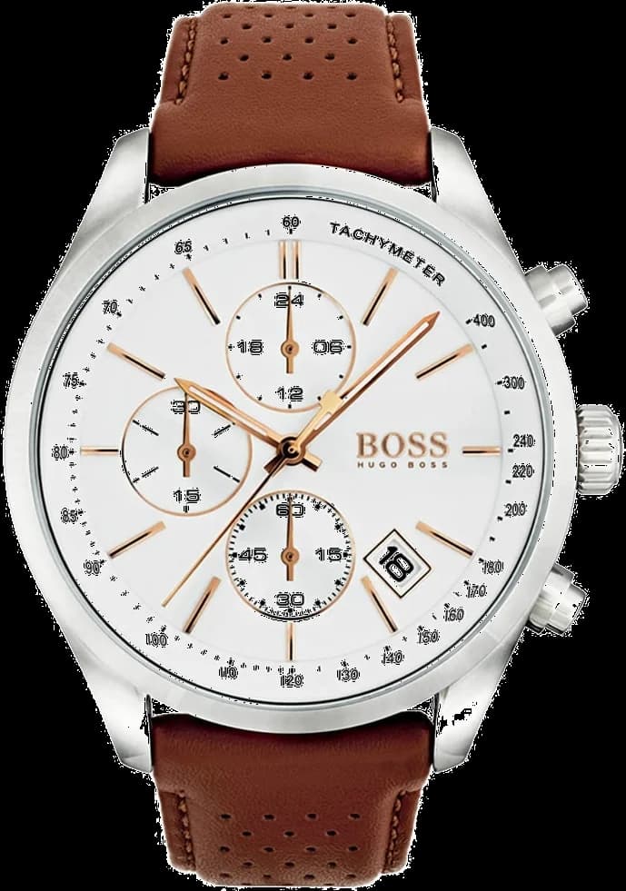 Hugo Boss 1513475 vue de côté, bracelet cuir