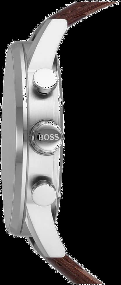 Gros plan sur le cadran noir de la Hugo Boss 1513494