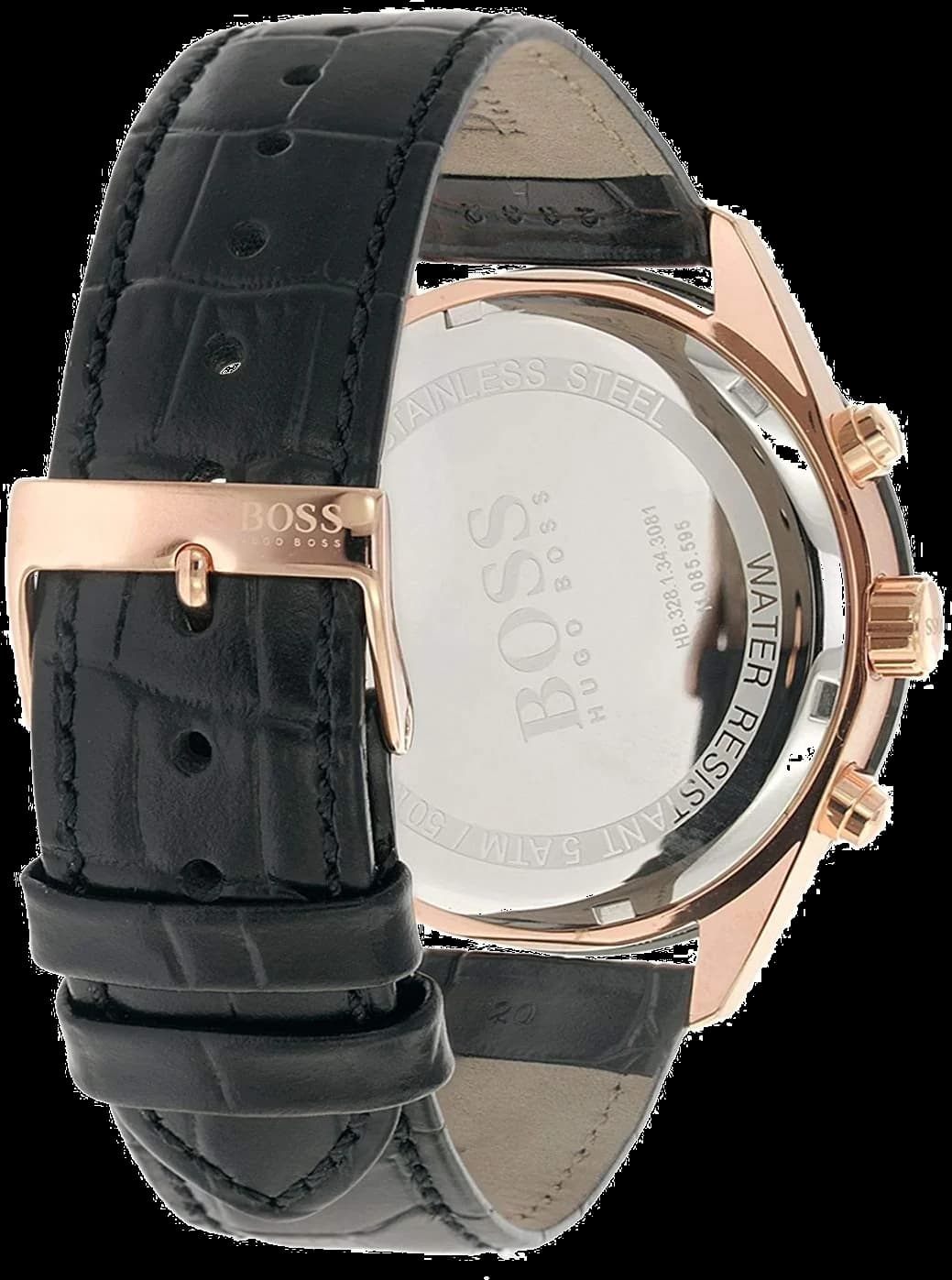 Hugo Boss 1513580 Chronograph with Black Leather Strap Men's Watch vue 3