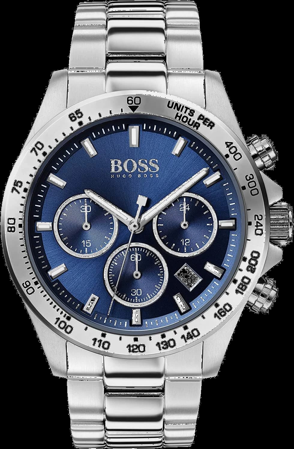 Hugo Boss 1513755 vue de côté, bracelet acier