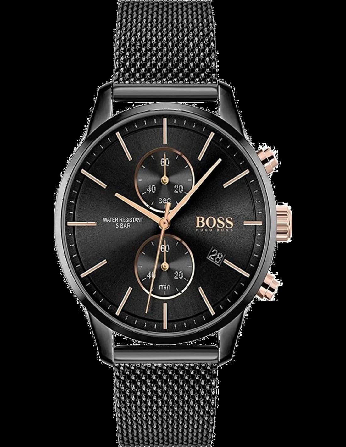 Hugo Boss 1513811 vue de côté, bracelet acier