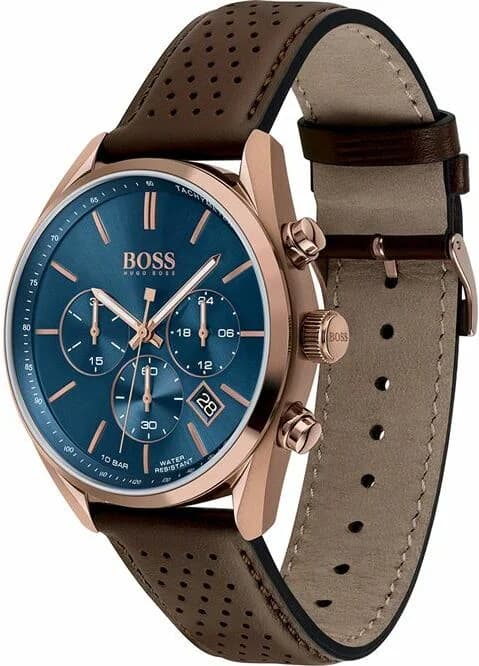 Gros plan sur le cadran bleu de la Hugo Boss 1513817