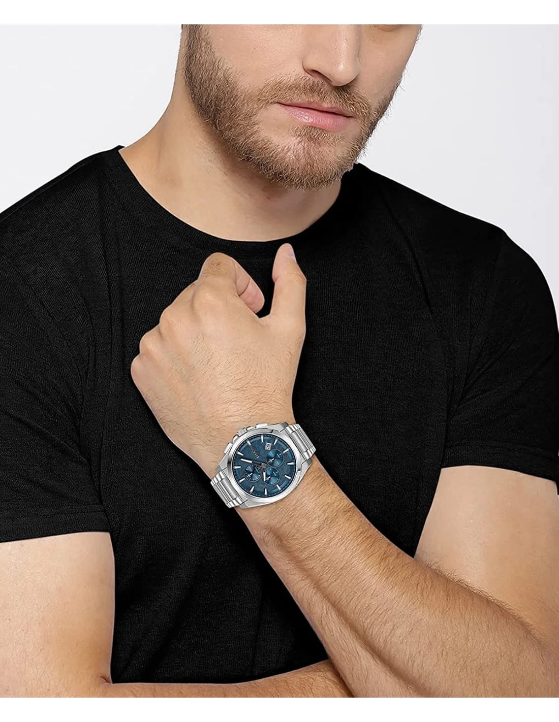 Montre Homme Hugo Boss Grandmaster 1513884 chronographe cadran bleu vue 3