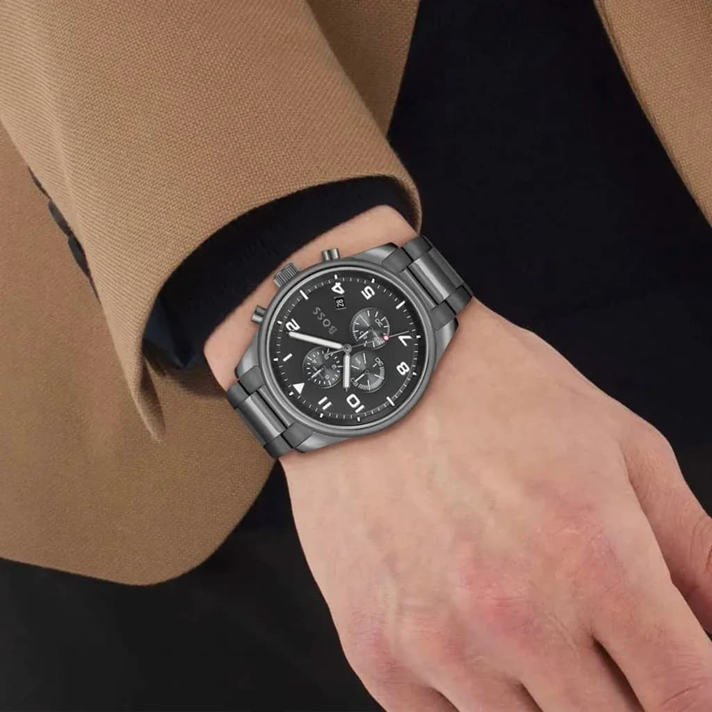 Montre Hugo Boss 1513991 homme détail bracelet acier