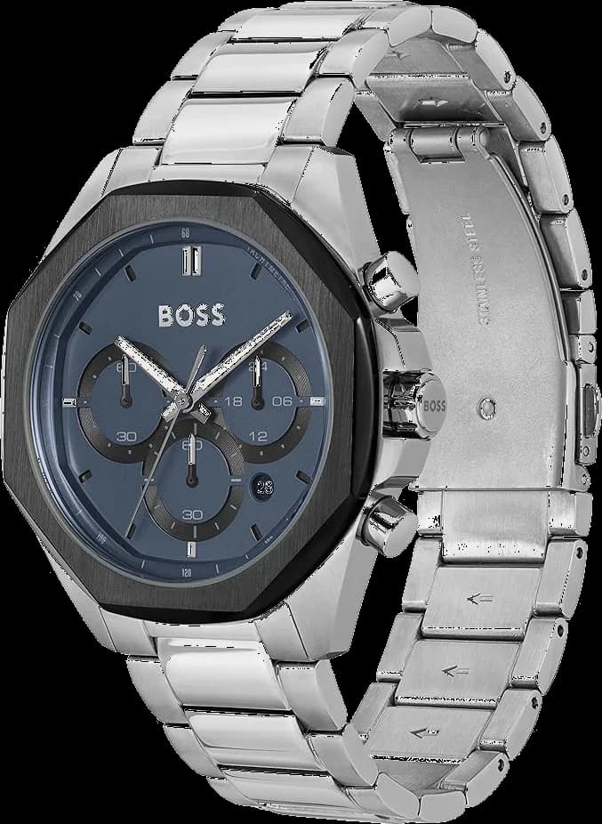 Gros plan sur le cadran bleu de la Hugo Boss 1514015