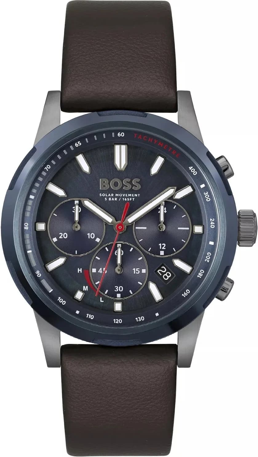 Hugo Boss 1514030 vue de côté, bracelet cuir