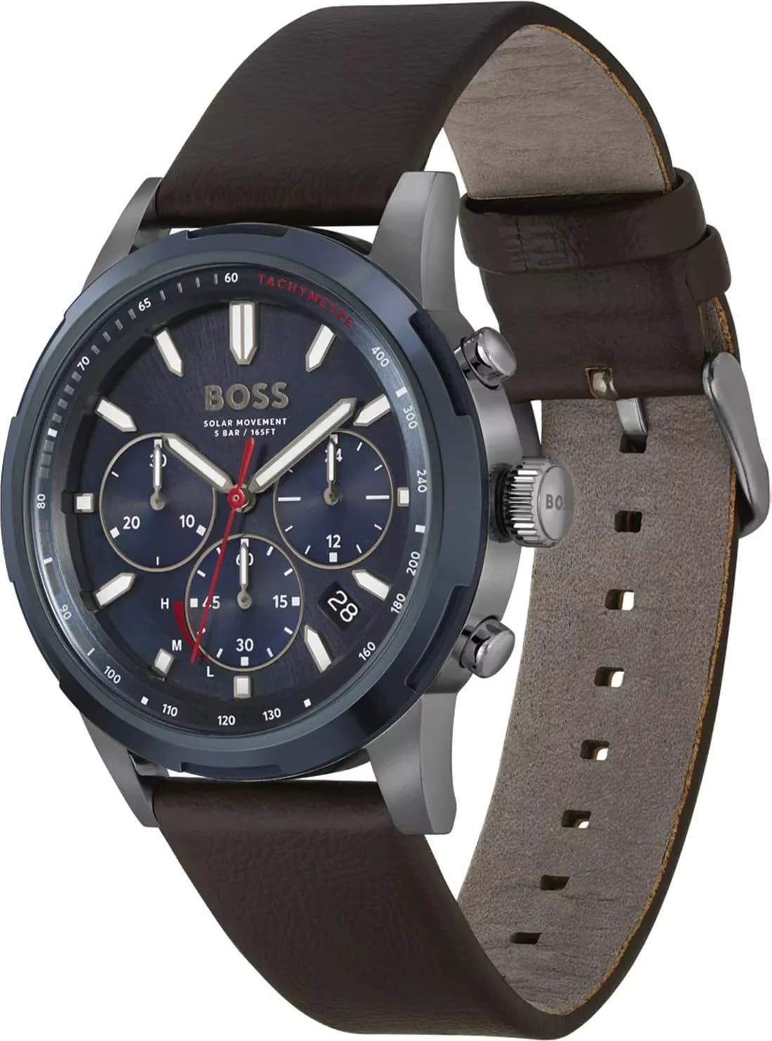 Gros plan sur le cadran bleu de la Hugo Boss 1514030