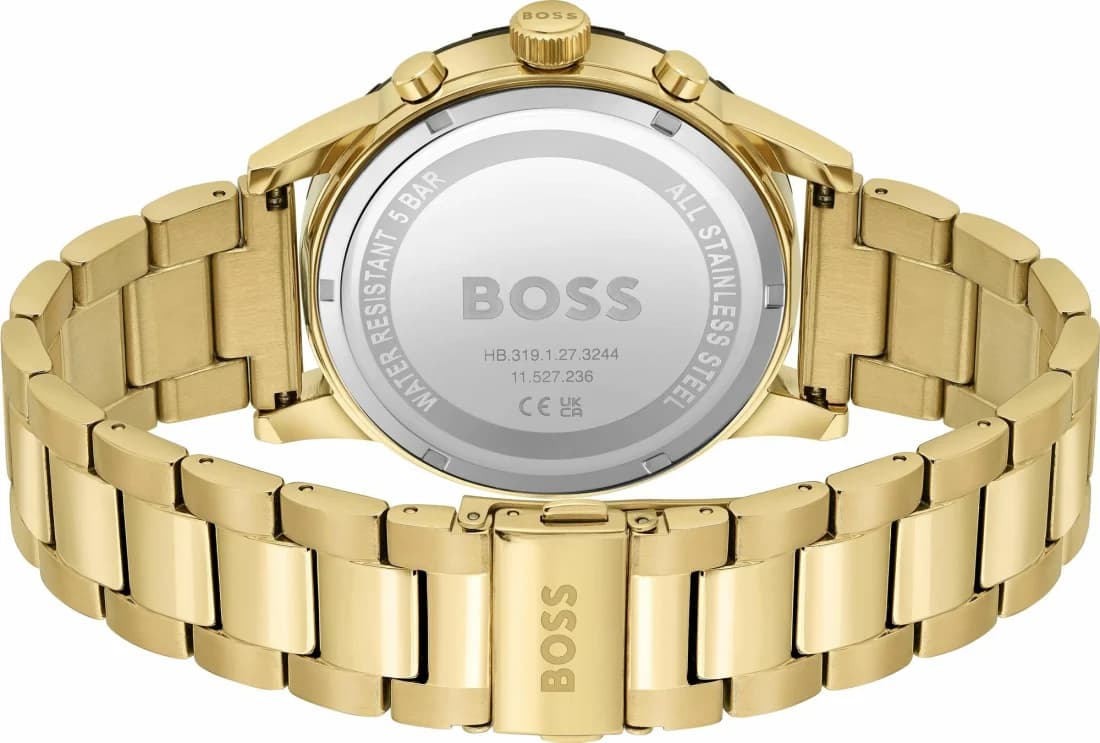 Montre Homme Hugo Boss 1514033 Acier Doré et Cadran Noir Multifonctions vue 4