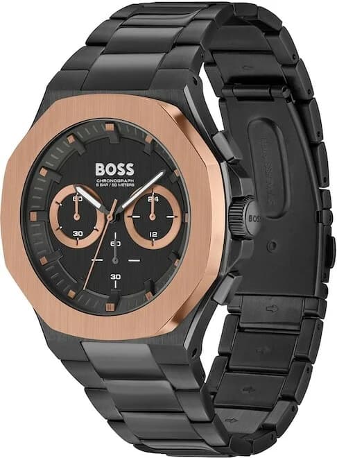 Gros plan sur le cadran bronze de la Hugo Boss 1514090