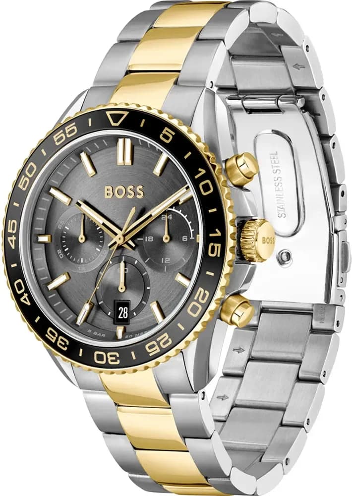 Gros plan sur le cadran gris de la Hugo Boss 1514144