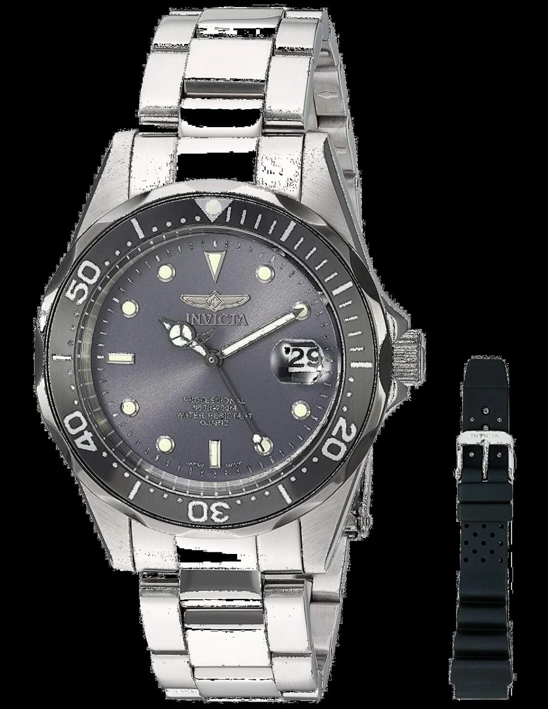 Montre Homme Invicta Pro Diver 12812 Bracelet Argenté En Acier Inoxydable vue 2