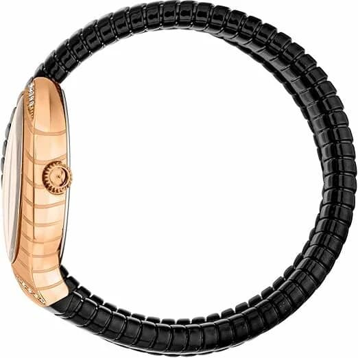 Gros plan sur le cadran noir de la Just Cavalli JC1L248M0085