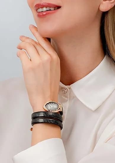 Just Cavalli JC1L248M0085 Signature Snake Black Steel and Rose Gold Watch vue 5