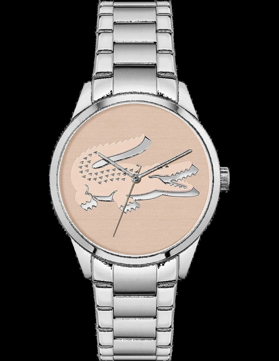 Montre Femme Lacoste LadyCroc 2001173 bracelet en acier inoxydable cadran rose vue 2