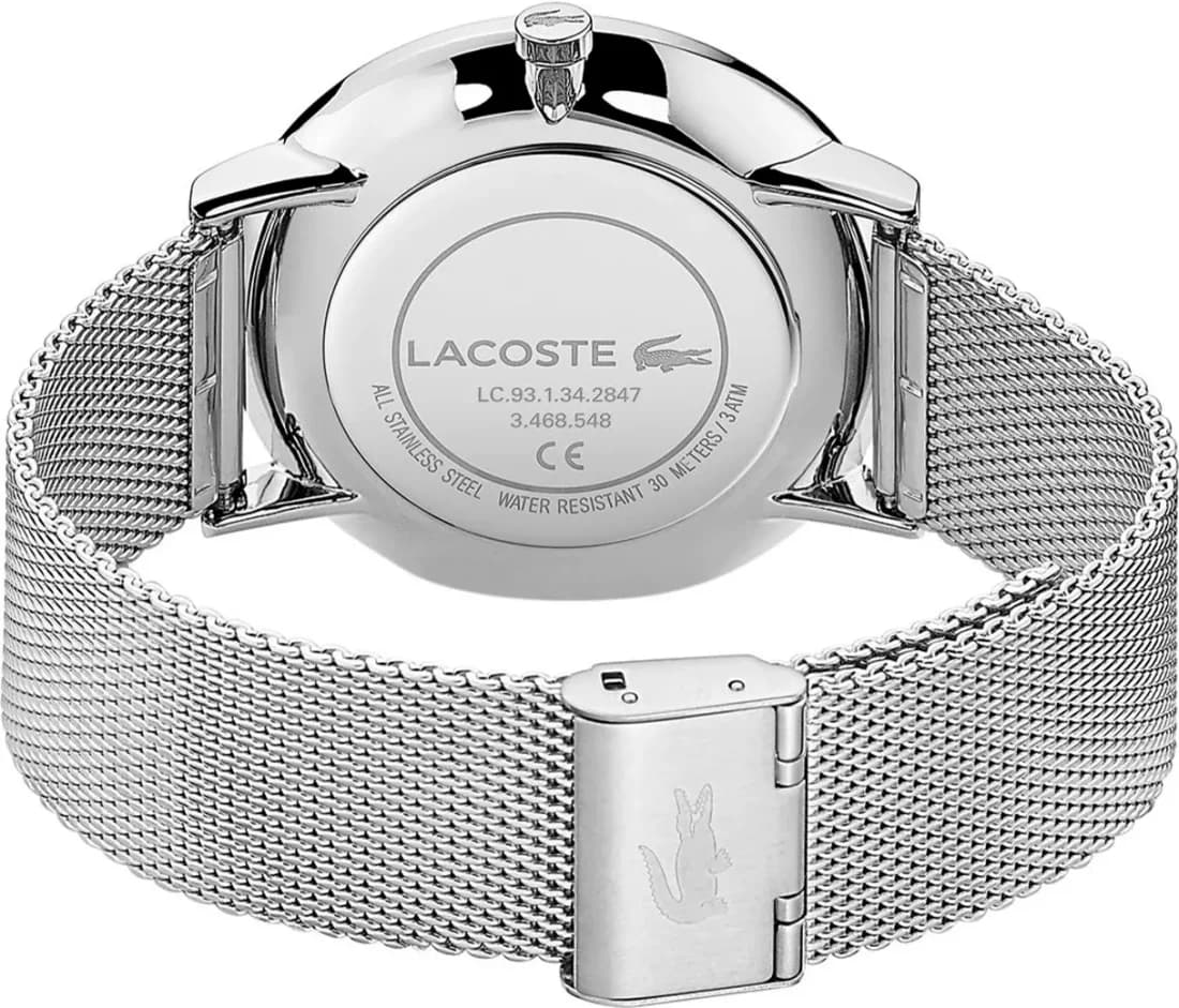 Montre Lacoste 2011024 à bracelet en maille milanaise et cadran bleu vue 4