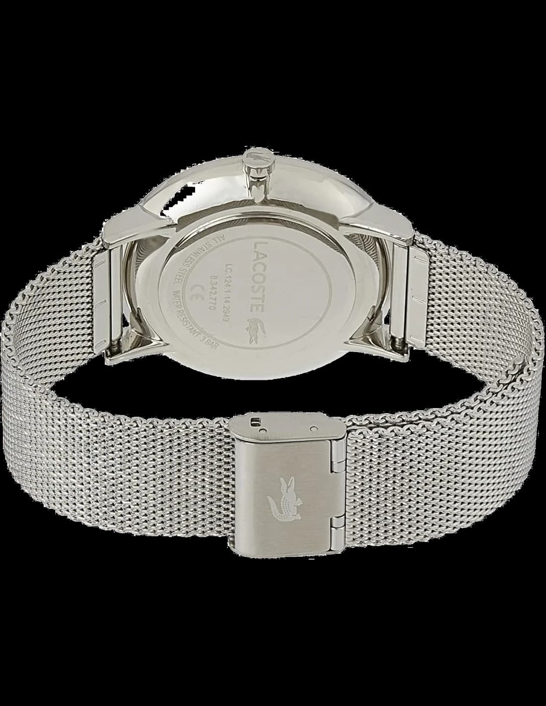 Gros plan sur le cadran blanc de la Lacoste 2011025
