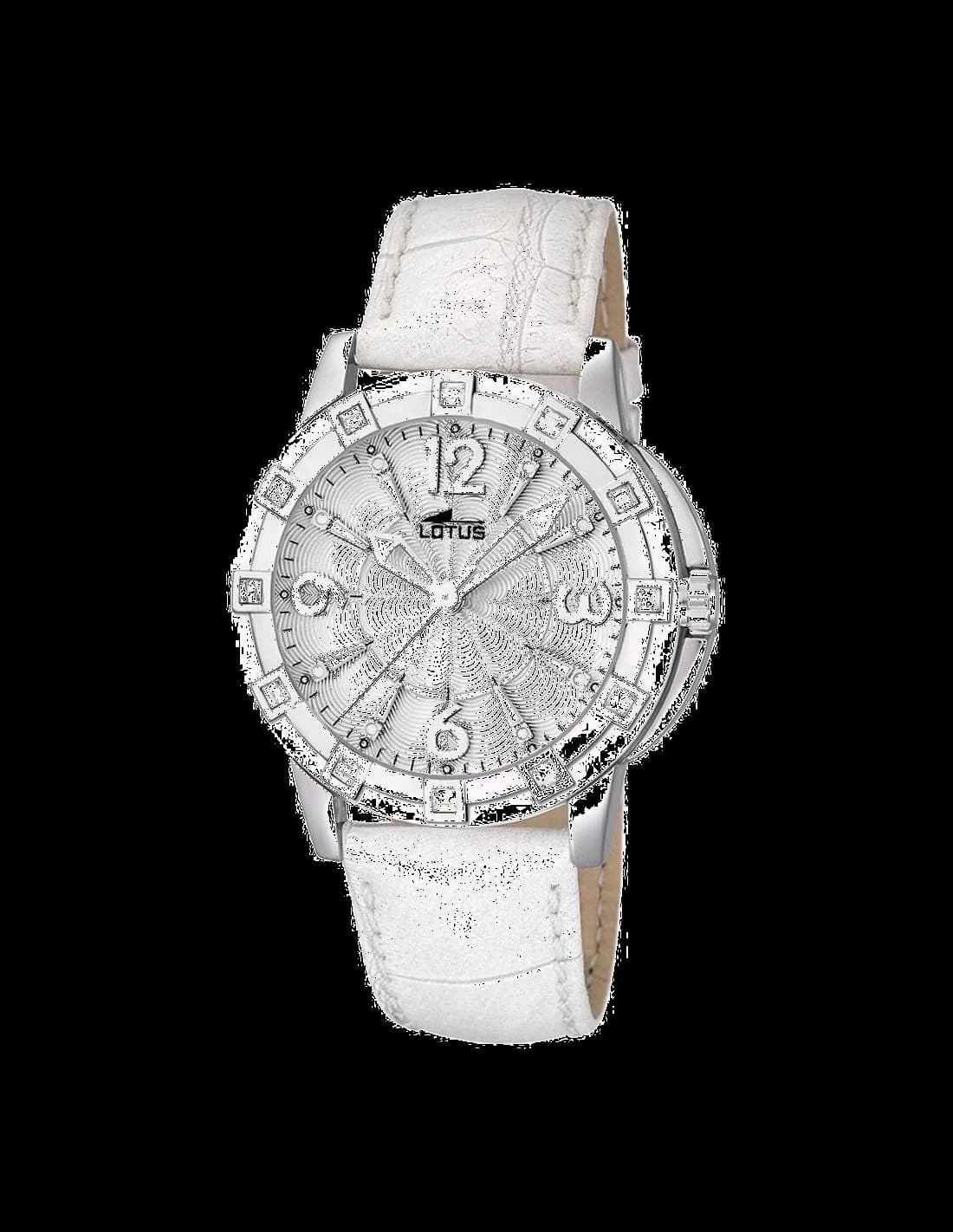 Lotus L15745/1 White Leather Strap Women's Watch vue 2