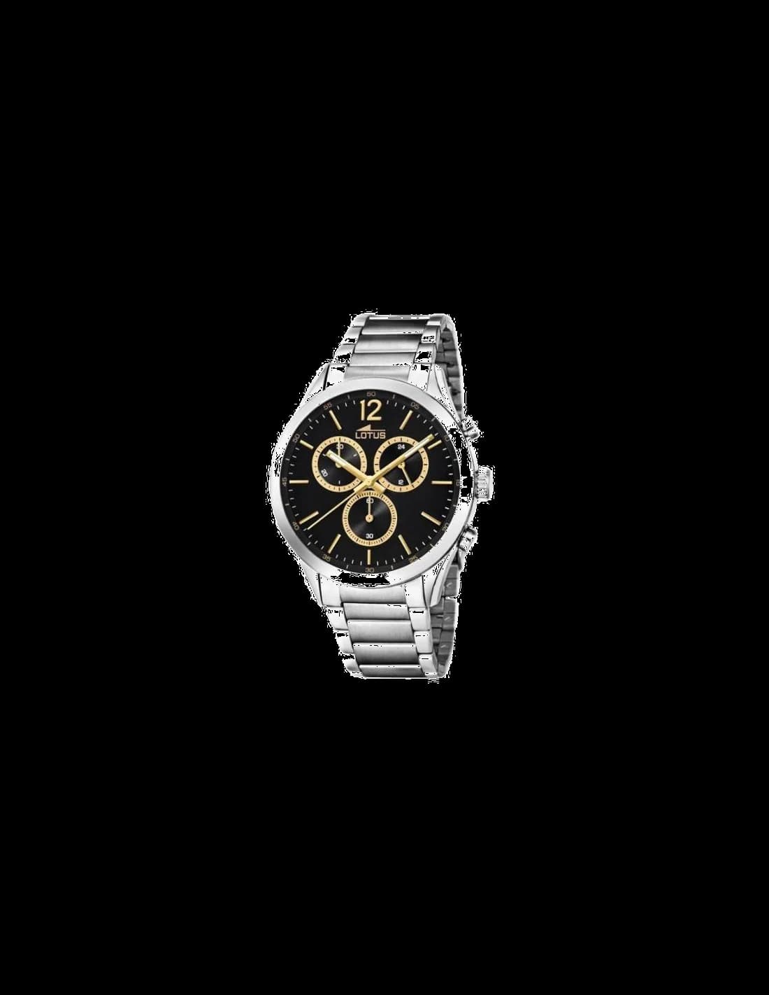 Lotus L18114/4 Minimalist Black Dial and Leather Strap Watch vue 2