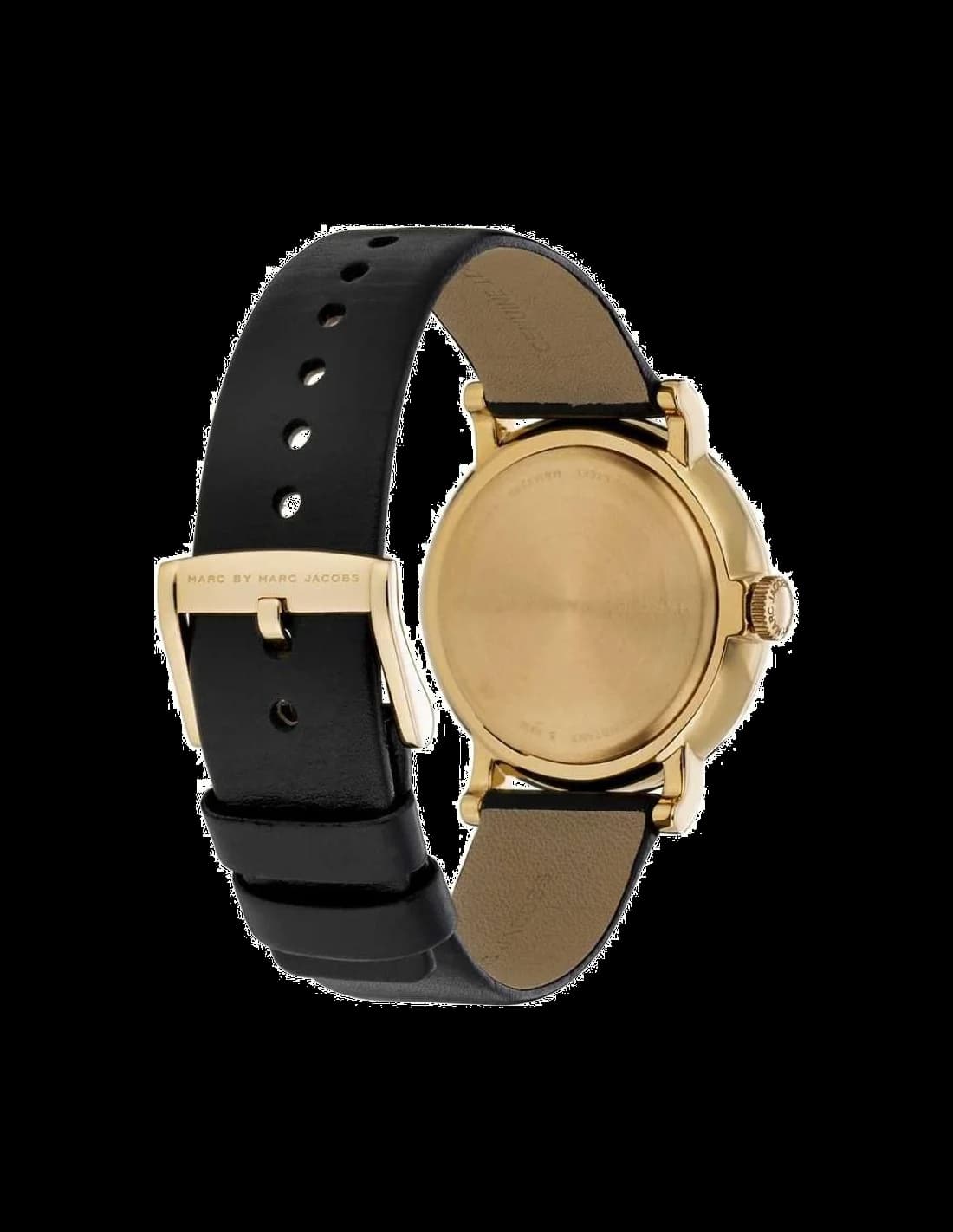 Gros plan sur le cadran noir de la Marc Jacobs MBM1269