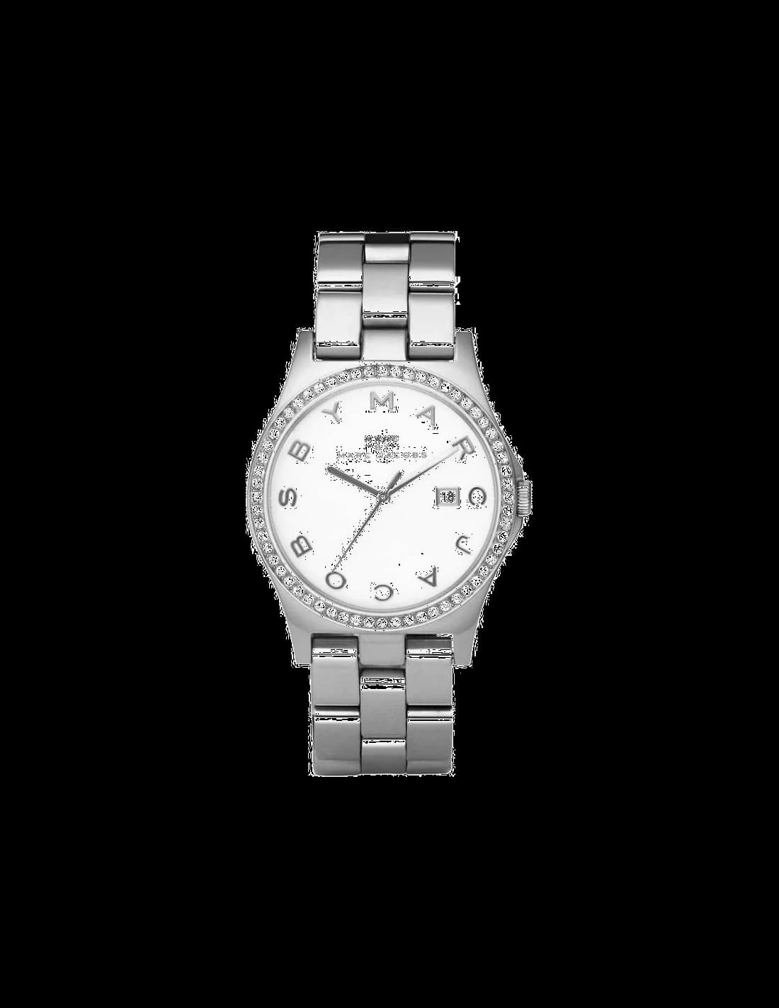 Marc Jacobs MBM3044 Silver Stainless Steel Watch with Rhinestone Bezel vue 2