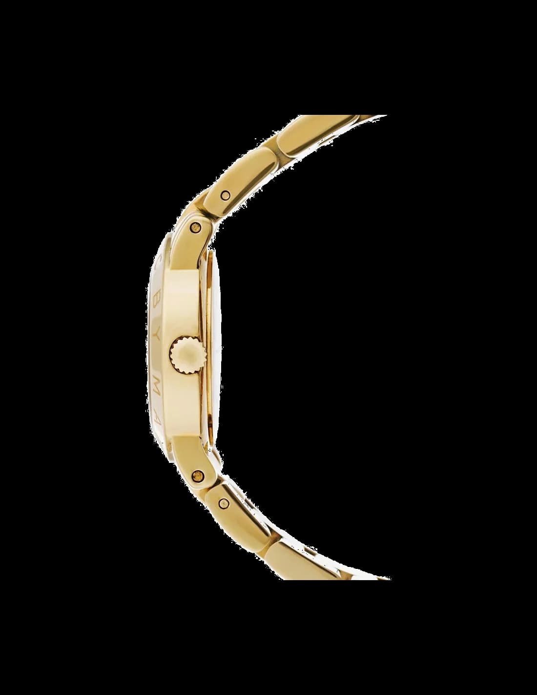 Gros plan sur le cadran blanc de la Marc Jacobs MBM3057