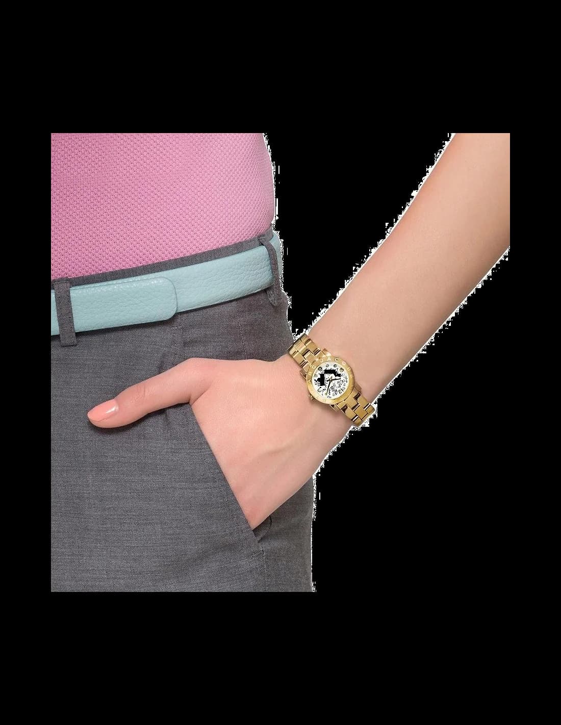Marc Jacobs MBM3057 Yellow Gold-Plated Stainless Steel and Brilliant Index Women's Watch vue 5