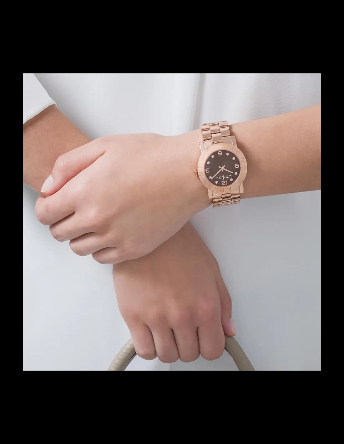Marc Jacobs MBM3167 Amy Stainless Steel Chocolate Dial Watch vue 3