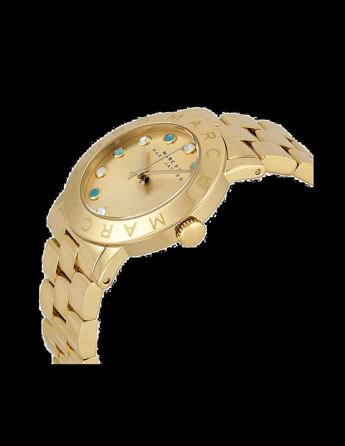 Gros plan sur le cadran or de la Marc Jacobs MBM3215