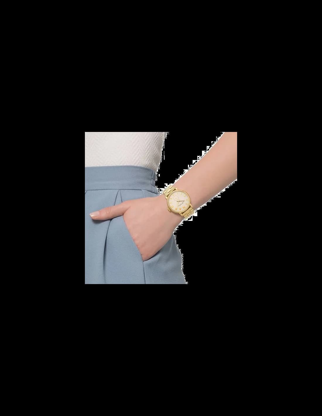 Marc Jacobs MBM3243 Gold-Tone Stainless Steel and White Dial Watch vue 4
