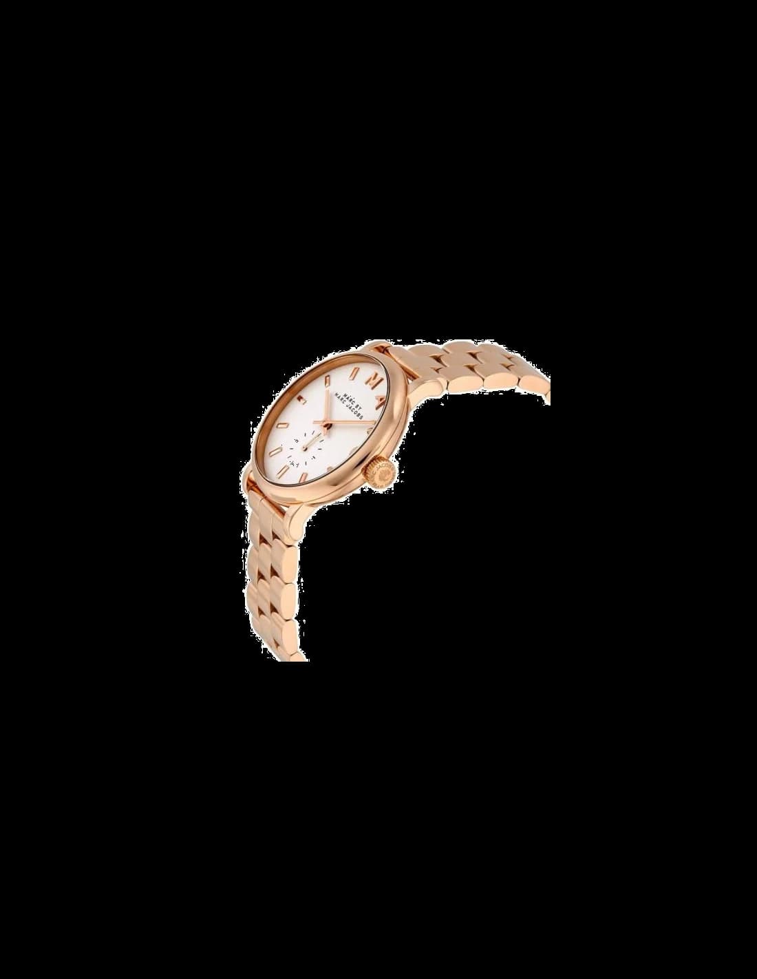 Gros plan sur le cadran blanc de la Marc Jacobs MBM3244