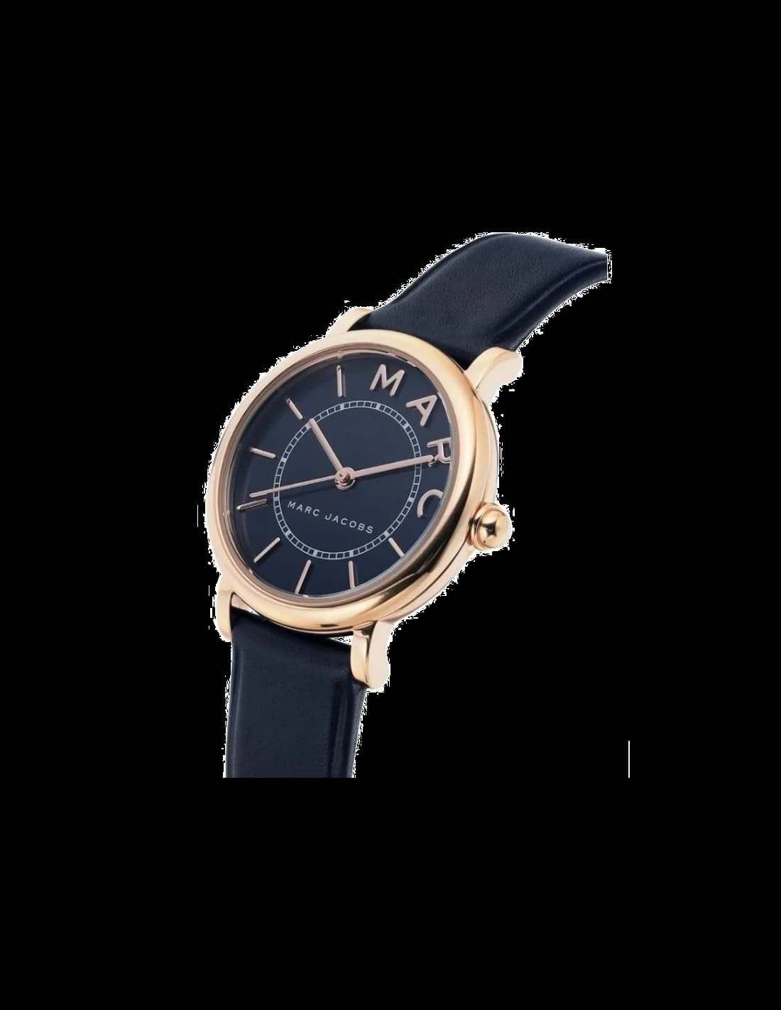 Marc Jacobs MJ1539 Roxy Rose Gold Plated Stainless Steel and Blue Leather Strap Women's Watch vue 3